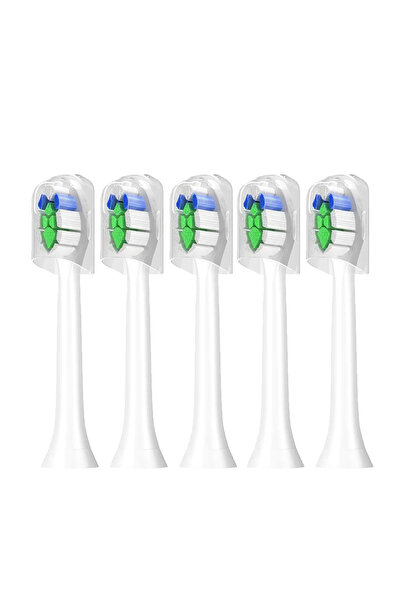 Choice 5 رؤوس فرشاة أسنان بديلة بيضاء (عبوة من 5/10 قطع) متوافقة مع فرشاة أسن...