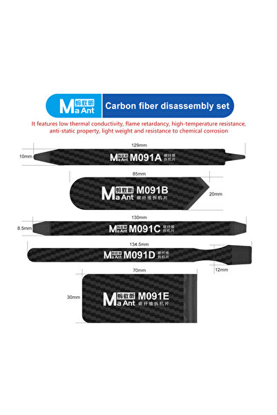 Choice مجموعة كاملة من أوراق تفكيك ألياف الكربون MaAnt M091 لصيانة وإصلاح شاش...