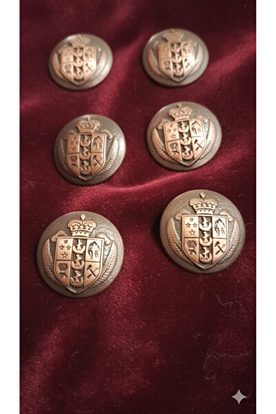 ILCARE Antik Bakır Kaplama Fırçalı METAL DÜĞME 40 BOY 30 mm 6 Adet