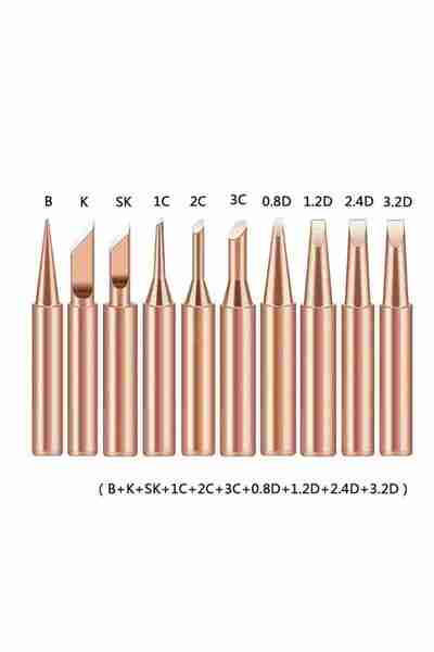 Choice B 10 قطع من رؤوس مكواة اللحام النقية لكل 900 متر، مجموعة رؤوس مكواة ال...