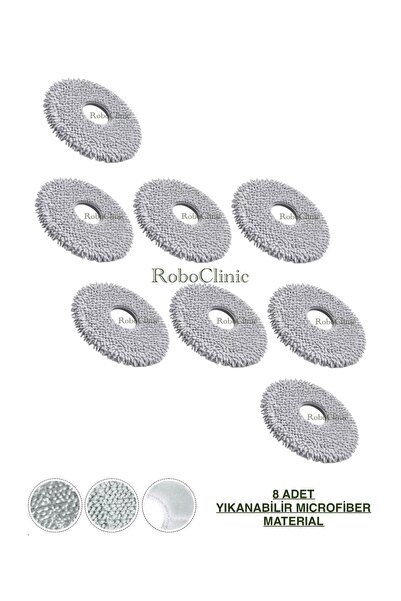 Roboclinic ممسحة بديلة متوافقة مع مكنسة روبوروك كي ريفو سي برو الروبوتية - 8 قطع