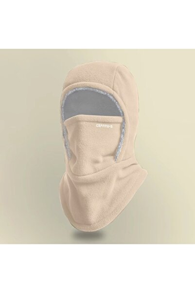 Choice قناع وجه كامل من صوف الفليس الدافئ بلون كاكي فاتح لركوب الدراجات النار...