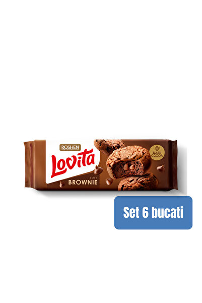 Roshen SET 6 PIECES - LOVITA black brownie, cocoa biscuits 152g