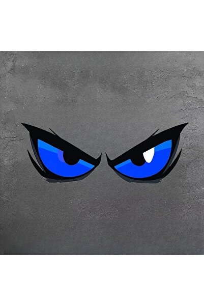 Choice ملصق أزرق اللون، قطعة واحدة، عيون حمراء شرسة، ملصق جريء لمصدات السيارا...