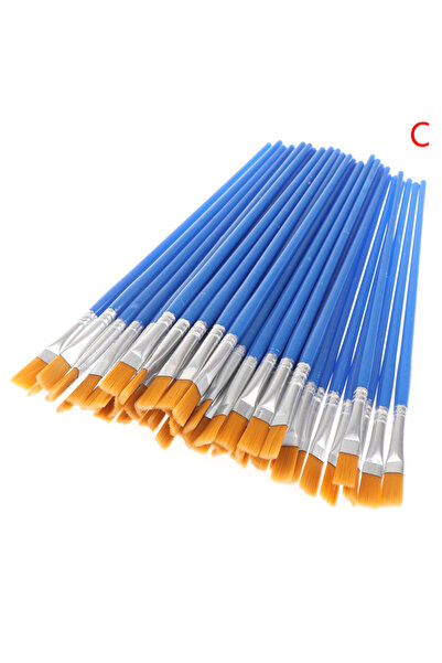 Choice مجموعة من 50 فرشاة طلاء مسطحة بشعيرات نايلون، فرشاة صغيرة بالجملة للرس...