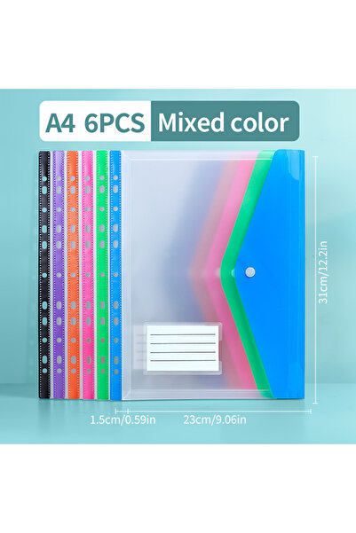 Choice Horizontal 6Pcs Huajie [6-Piece Large-Capacity File Bag Set] 6-Piece M...