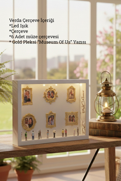 Verda Çerçeve Ledli Yeni Trend 25x35 Cm Siyah Derin Aşkımızın Müzesi Çerçeves...