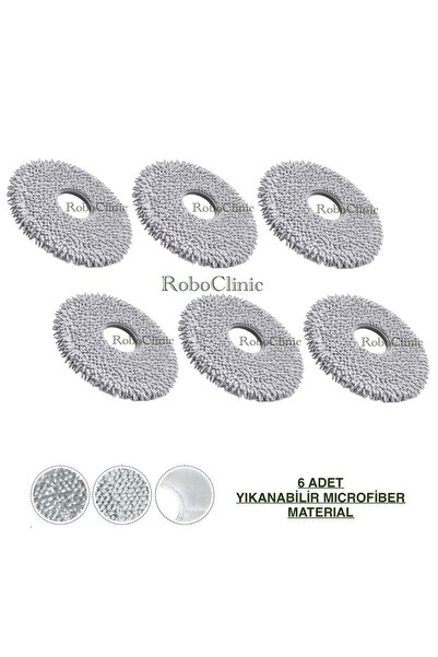Roboclinic ممسحة بديلة متوافقة مع مكنسة روبوروك كي ريفو سي برو الروبوتية - 6 قطع