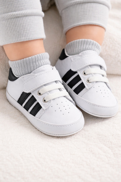 Kiçi Bebek İlk Adım Esnek ve Rahat Tabanlı Cırt Cırtlı Bebek Ayakkabısı