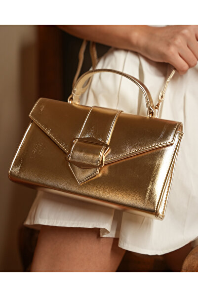 diclepolat حقيبة يد وكتف نسائية من الجلد الصناعي بإبزيم ذهبي مارلا