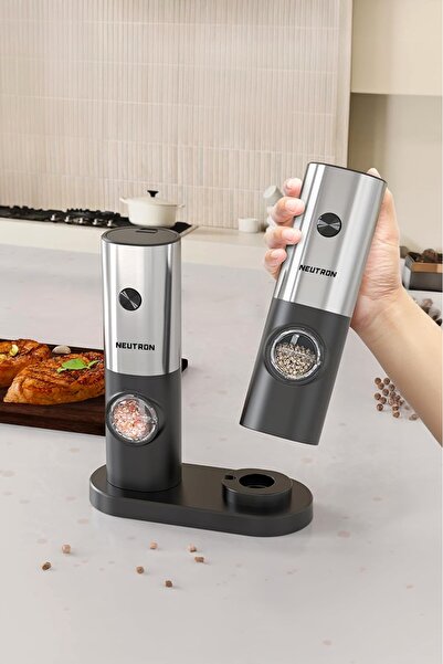 Hype Store Pilli Led Işıklı Tuz Karabiber Değirmeni Otomatik Baharat Öğütücü ...