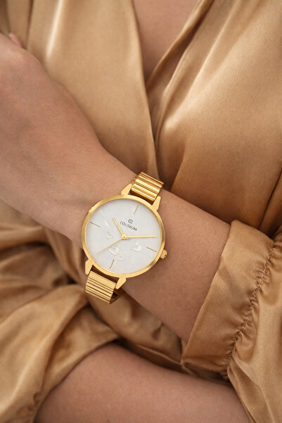 Coliseum Kalpli Kadın Kol Saati Altın Renk Sade Moda Sta-027-001