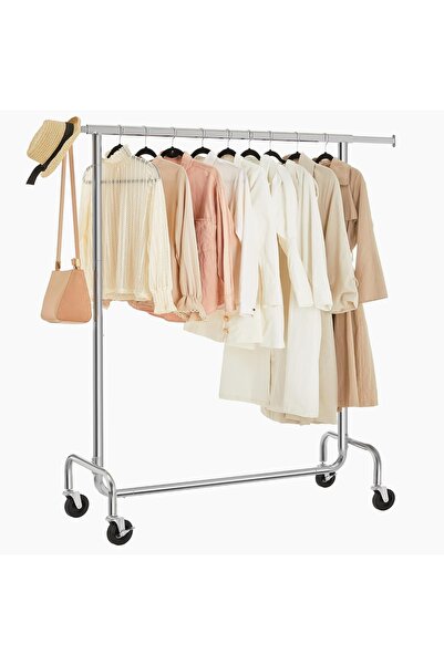 Hype Store elbise askısı, tekerlekli elbise askıları, metalden yapılmış portm...