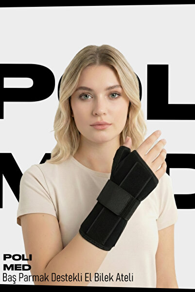 POLİMED BAŞ PARMAK DESTEKLİ EL BİLEK ATELİ ÇELİK BAŞ PARMAK DESTEĞİ AVUÇ İÇİ ...
