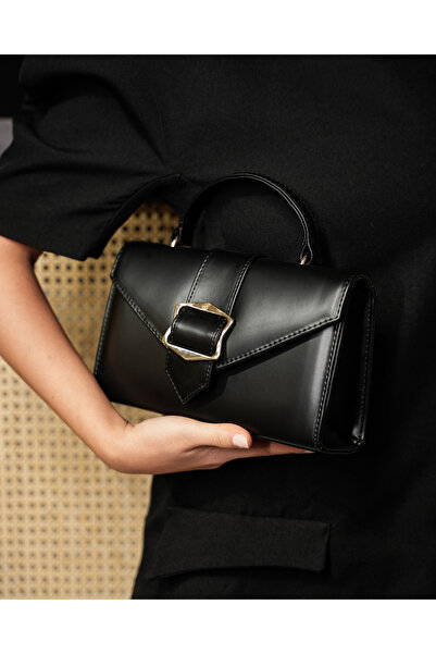 diclepolat حقيبة يد وكتف نسائية من الجلد الصناعي باللون الأسود مع مشبك من مارلا