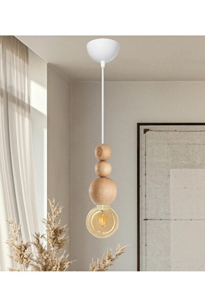 Hype Store Ahşap Detaylı Modern Bohem Rustik Sarkıt Avize Şık Ve Doğal Tasarı...