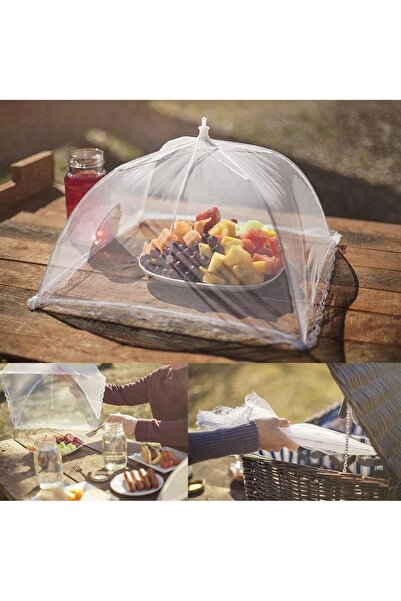 Hype Store 5DM-Gıda Koruma Şemsiyesi Yiyecek Yemek Sinek Koruyucu Tül Aparat