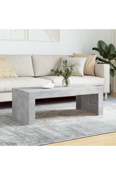 Concept Τραπεζάκι σαλονιού, γκρι σκυροδέματος, 102x50x36 εκ., επεξεργασμένο ξύλο