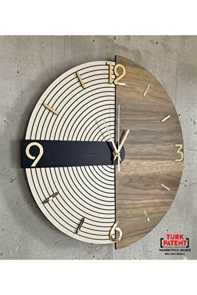 Blackframe Milano design - Açık Gri - Siyah & Koyu meşe Özel Tasarım Duvar Sa...