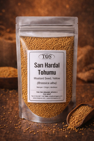 TOS The Organic Spices Sarı Hardal Tohumu 50 gr (1. KALİTE) Brassica Alba / Y...