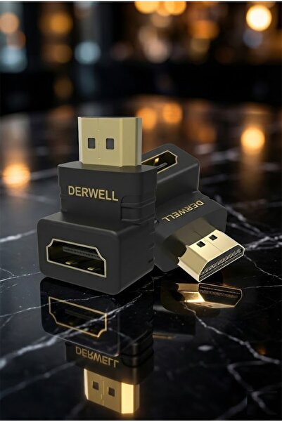 Derwell Hdmi Uyumlu 90 Derece Dik Açılı Adaptör Hdmı Erkek Kadın Hdmı Dirsek ...
