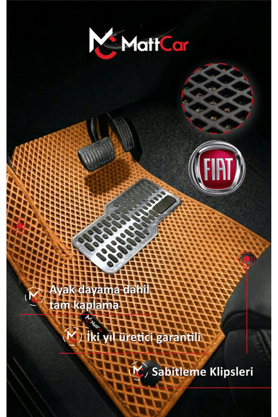 MATTCAR Fiat Doblo 2010 - 2024 Akıllı Oto Paspas Takımı Eva Mat TABA