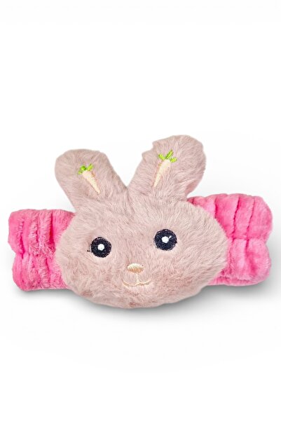 SHEKER HOME Large Plush Cold Protection Hair Band with Rabbit Figure - Dark Pink