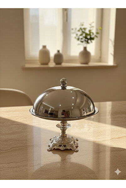 ÖZBURAK Ayaklı Çelik Kapaklı  Kek Kurabiye Tatlı İkramlık & Sunum Servis Stan...