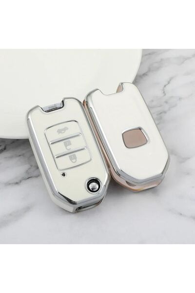 Alazpay Θήκη κλειδιού TPU για Honda Civic FC5 HRV CRV Accord Accord Silver Ed...
