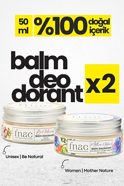fnac %100 Doğal İçerikli Balm Deodorant- 2'li Kadın SET 1 -Alüminyumsuz ve Al...