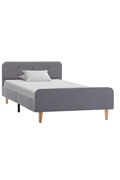 Concept Cadru de pat, gri deschis, 90 x 200 cm, material textil