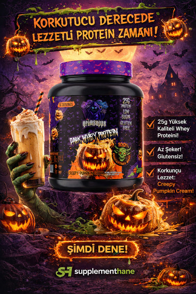 Grimsupps Dark Whey Protein Tozu 528g - Creepy Pumpkin Cream - 25g Protein