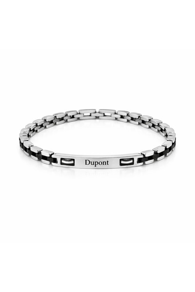 Dupont milano Dm-Sb-004-Sb Silver Black Color Men's Steel Bracelet