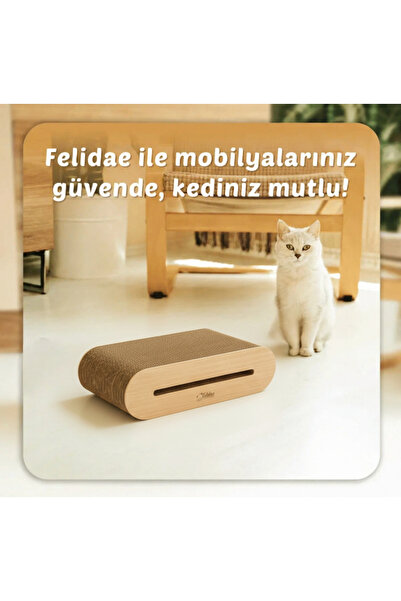 Felidae Oluklu Mukavva Kedi Tırmalama Kanepesi - Oval Tırmalama / (45X12,5X24...
