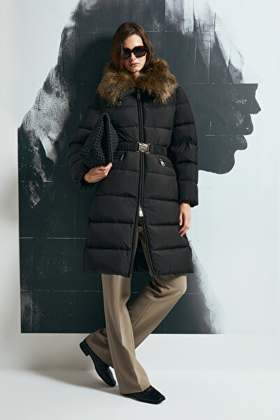 Lufian Eco Kaz Tüyü Kadın Mont Siyah