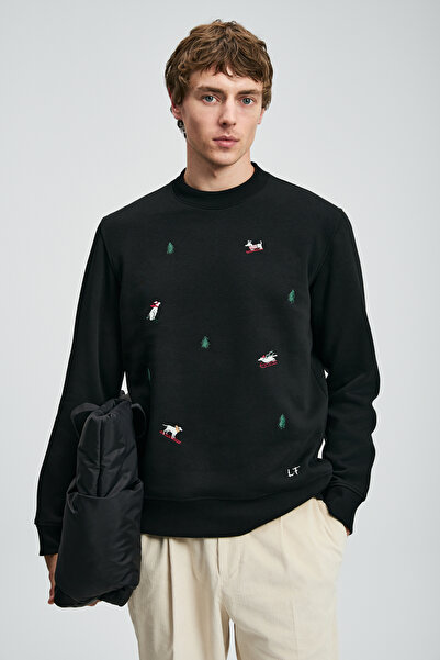 Lufian Noel Erkek Sweatshirt Siyah