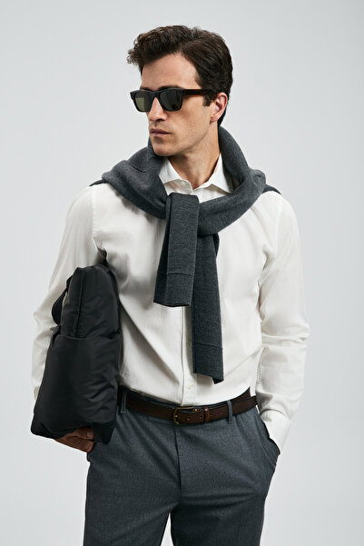 Lufian Ferla Erkek Basic Gömlek Regular Fit Beyaz