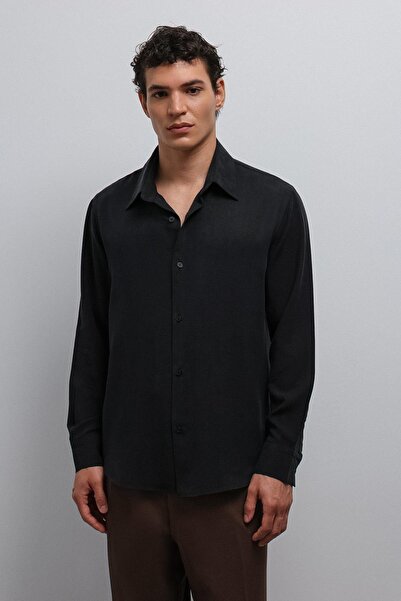 Antioch Siyah Teknik Regular Fit Erkek Gömlek