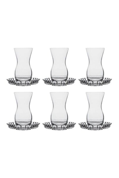 Paşabahçe 98695 كريستالين بيكوز طقم شاي 12 قطعة لـ 6 أشخاص أورجين في صندوق.