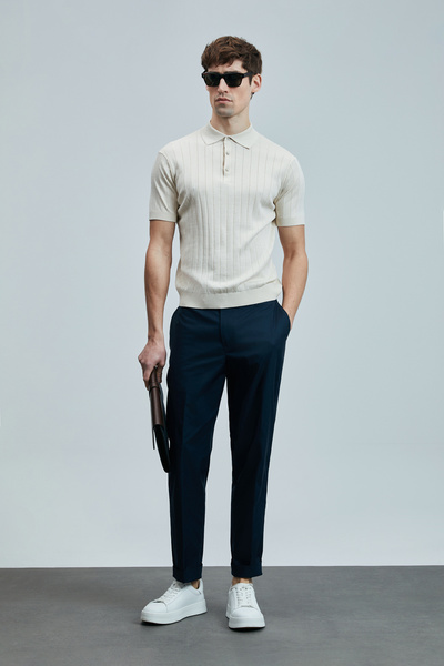 Lufian Bold Erkek Pamuklu Kazak Ekru