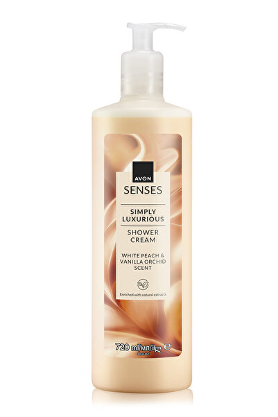 AVON Simply Luxurious Beyaz Şeftali ve Vanilya Orkide Kokulu Duş Kremi 720 Ml.