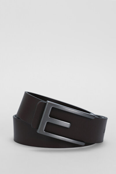 Lufian Men's Leather Belt - Brown