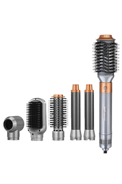 ENZO EN-4133 6-in-1 Electric Hair Styling Tool - Straightener, Curler, Hot Air Brush & Dryer