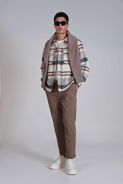 Lufian Gabriel Slim Fit Men's Chino Pants - Brown