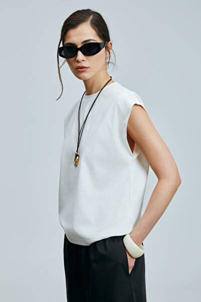 Lufian Erote Γυναικείο βαμβακερό T-Shirt Off White