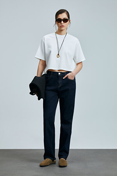 Lufian Tricou de damă Herme din bumbac alb catifelat