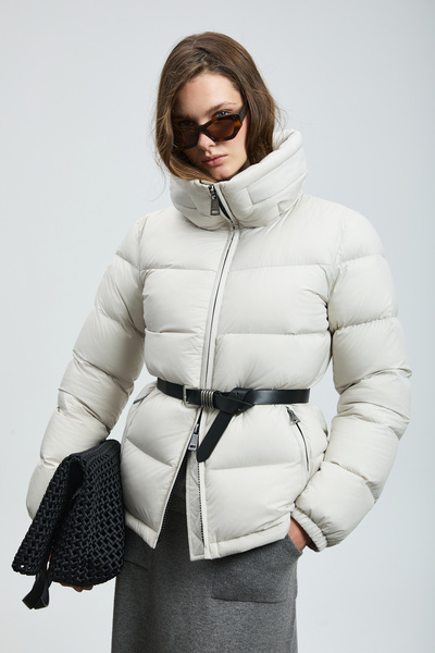 Lufian Flash Kaz Tüyü Kadın Mont Ekru