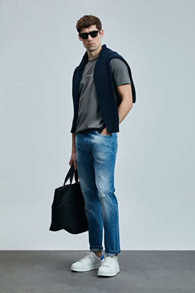 Lufian Franz Smart Jean Men's Trousers Slim Fit Blue