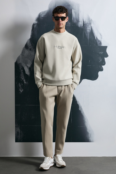 Lufian بنطال رياضي رجالي من ريكس باللون البيج