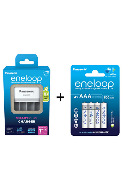 Eneloop Incarcator Smart & Quick cu 4 Canale Independente cu 4 Acumulatori 80...